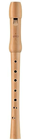 Moeck Blockflöte 1212 Schul-Sopran Blockflöte Barocke Griffweise mit Doppelloch aus Birnbaum natur