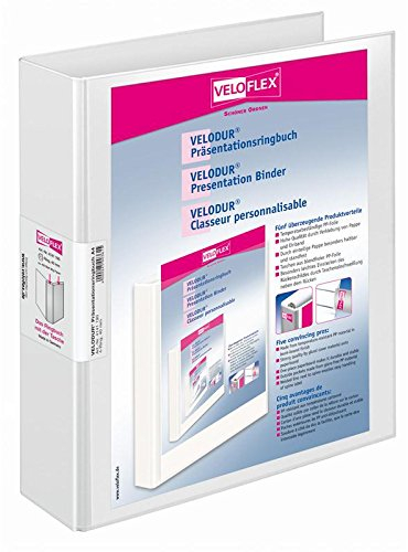Ringbuch Velodur A4 4-Rg 40mm weiß Präsentationsringbuch PP-Folie