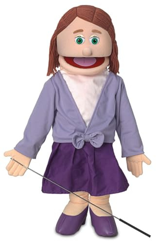 Sarah, Peach Mum/Teacher, cuerpo completo, marioneta estilo ventrílocuo, 65 cm