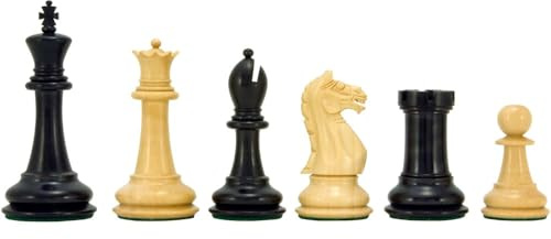 Oxford Series Ebonised Boxwood Chess Pieces 3.75 inches