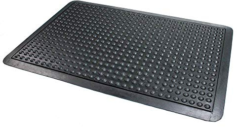 Doortex FR490150FBM Anti-Ermüdungsmatte / Arbeitsplatzmatte anti-fatiguemat, 90 x 150 cm, aus 100 % Gummi, schwarz, rechteckig, mit Noppenstruktur