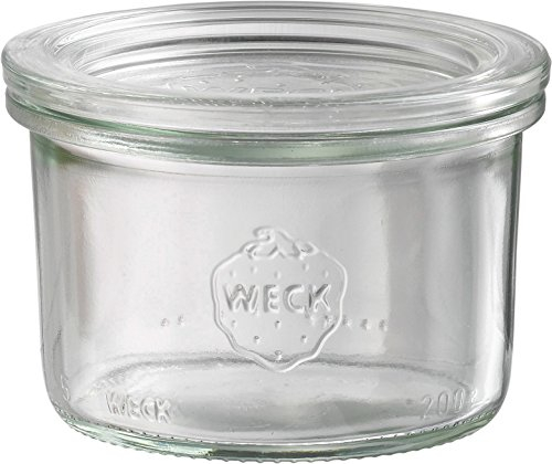 12 x 200 ml Weckglas Sturz-Form inkl. Deckel/Speiseglas/Dekoglas