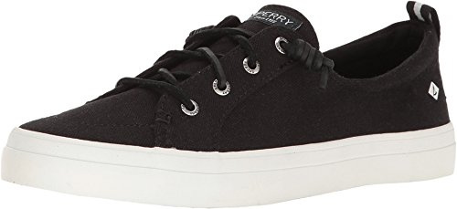 Sperry Womens Crest Vibe Linen Sneaker, Black, 7