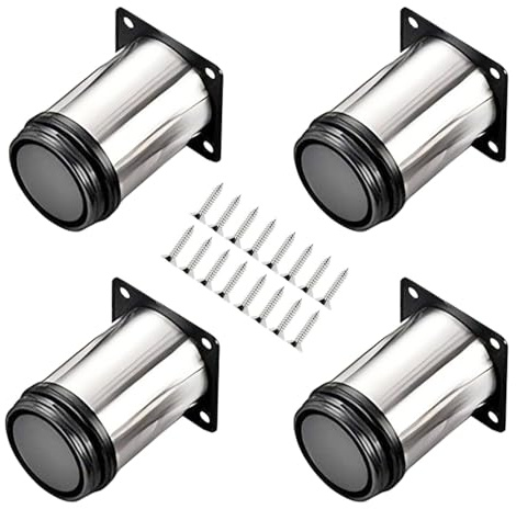 Qrity 4 Units 80mm Furniture Legs, Adjustable Furniture Feet Height, Legs for Sofa Couch Furniture Chair Cabinet
