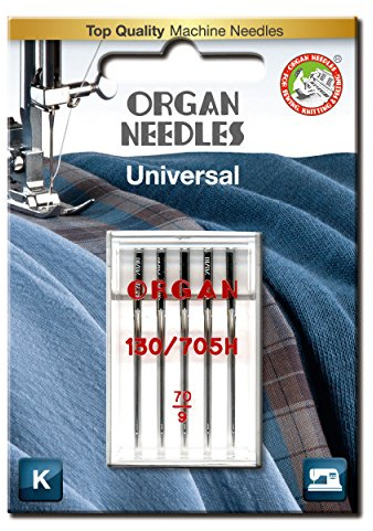 Organ Needles 5105070BL Maschinennadeln, Silber, 70/10 Größe, 5
