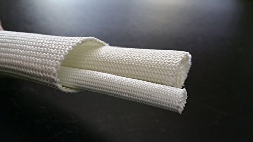 Guaina Isolante in Fibra di Vetro Bloccata, trattamento Resina Silicone anti sfilacciamento, diametro da 1 mm a 40 mm, matassa da 10 Metri, protezione alte temperature e isolante elettrico per cavi e cablaggi (Diametro 3 mm)