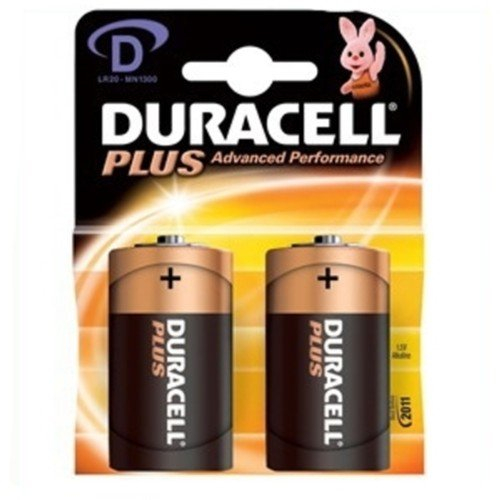 Duracell - lr20 x2 plus - Lot de 2 piles alcalines type lr20 d 1,5 volts