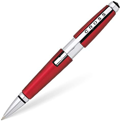 CROSS Edge - Roller rouge convertible / Stylo rechargeable - Avec système d’ouverture par glissement - Écrin classique et recharge roller noire incluse