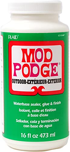Mod Podge PECS15062 16 Oz Outdoor Decoupage, Synthetic Material, weiß, 7.1 x 7.1 x 14.5 cm