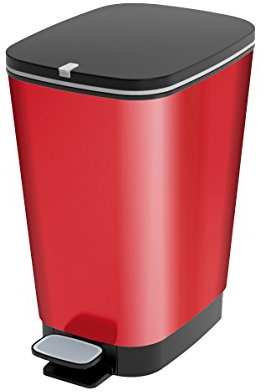 Keter Kis Chic Bin M - Pattumiera a Pedale ideale per Bagno e Cucina con Capacità di 35 Lt, 26,5X40,5X45H cm - Rossa