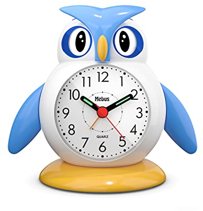 Mebus Kinderwecker / Mit Wecker und Alarm / Mit Beleuchtung und Quarzuhrwerk / Motiv: Eule / Modell: 26513
