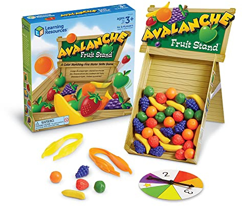 Learning Resources LER 5070 Avalanche Fruit Stand Colour & Fine Motor Skills Game, Multicoloured