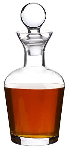 Large 900ml Decanter Wine Whisky Carafe with Curved Finish Design and Large Weighted Stopper Christmas Glassware Gift (CV63)