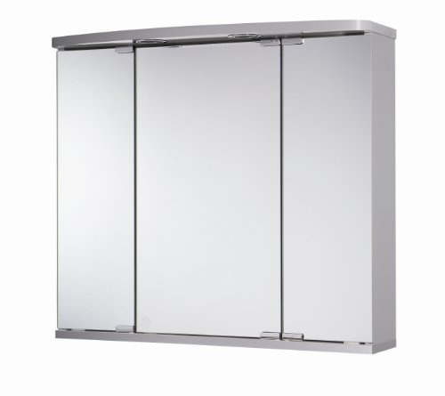 Spegelskåp Doro från Jokey av MDF/trä i aluminiumfärger med belysning