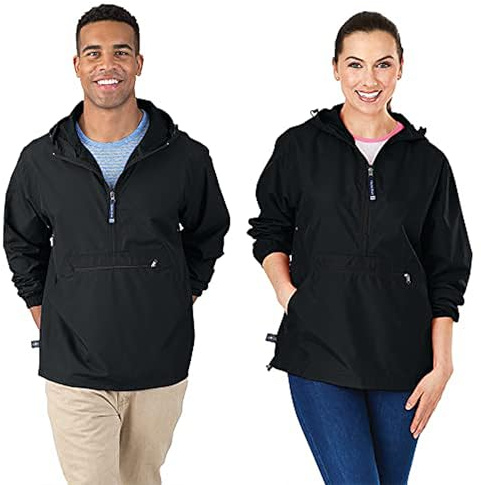 The Newport Collection Pack-N-Go Pullover Jacket from Charles River Apparel, Black, XL