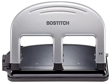 Bostitch Office PaperPro inPRESS 40 Reduced Effort 3-Hole Punch, 40 Sheets, Silver (2240)