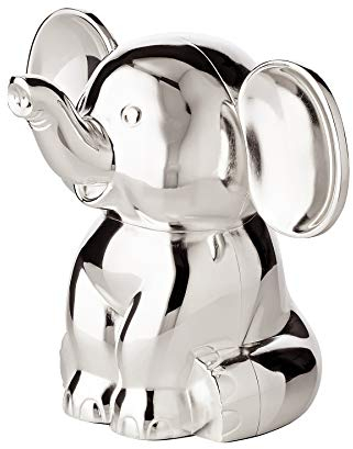 EDZARD Spardose Elefant (H 11 cm) edel versilbert - Kinder Spardose, Kinder Sparschwein, Sparkasse, Sparbüchse für junge Jungen & Mädchen - Taufgeschenk, Geldgeschenk für Kinder (kein Kinderspielzeug)