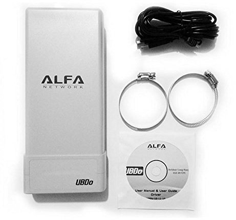Alfa Network UBDO-G8 - Adaptador WiFi USB 802.11b / g, Largo Alcance, Radio, Tipo N Conector de Antena Externa, Cable de 8 m