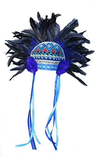 Inka-Kopfschmuck, sortierte Farben, Indianer, Inka, Maja (blau)