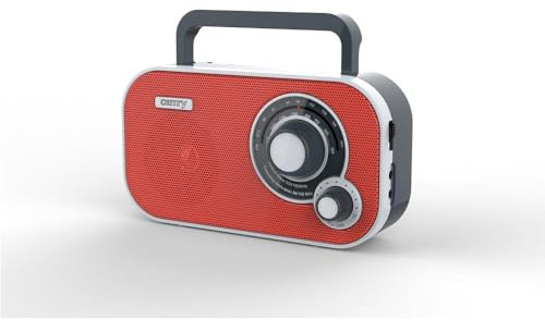 Tragbares Stereo Radio mit AUX IN und Kopfhöreranschluss Küchenradio (Rot)