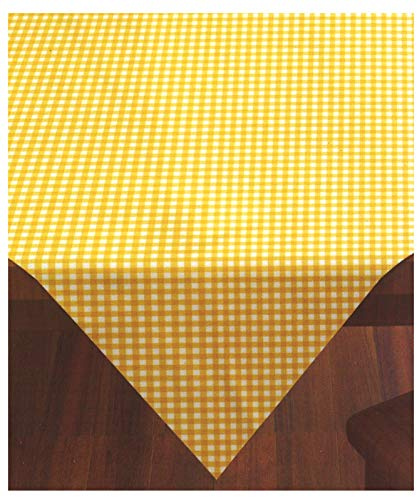 Mitteldecke Vichy Karo gelb 85x85 cm - Garten Tischwäsche Tischdecke Tischläufer Platzset Blumen - Landhaus Serie Gartentischdecke Typ330