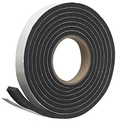 Frost King P Self-Stick Rubber Foam Weatherseal, 1 W, 5/16 T, 10 ft L, Black