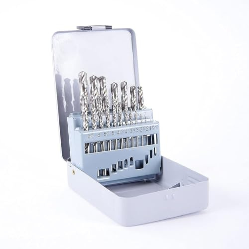 GSR Spiralbohrer Set, 19-teilig, Stahlbohrer Satz nach DIN 338, HSS-G Metallbohrer Set 1-10mm, Geschliffen, Zubehör für Bohrmaschinen, Inklusive Metallbox