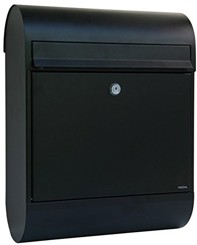 MEFA Briefkasten RUBY 864 (Tiefschwarz, Struktur, RAL 9005, Postkasten mit Sicherheitsschloss, 450x350x150 mm) 864110DE
