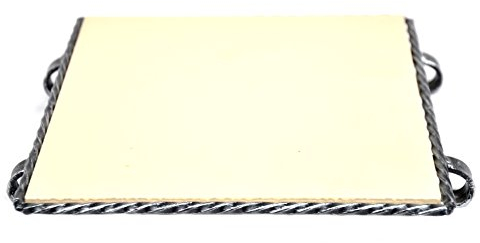 Lorenz Ferart 6288 Topfuntersetzer, Eisen, Farbverlauf schwarz/Silber, 24 x 22 x 4 cm