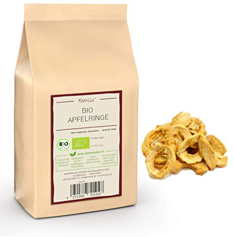 Kamelur 1kg BIO Apfelringe soft - schonend getrocknete Apfelringe in bester Bio-Qualität, ungezuckert und ohne Zusätze