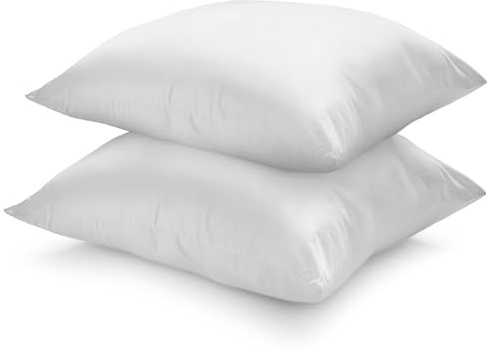 sleepling 193779 Lot de 2 oreillers classiquee | Remplissage de Bouteilles en Plastique recyclées | Fabriqué en UE | Lavable jusqu'à 60 degrés | Oekotex 100 | Moyen à Ferme | 60 x 60 cm, Blanc