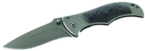 Herbertz Klappmesser - Stahl AISI 420 - Frame Lock - Titanbeschichtung - Micarta Griffschalen - Edelstahl Clip
