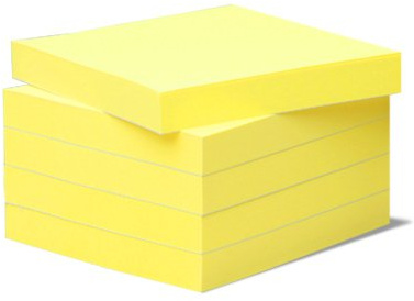 BIZSTIX® Office Haftnotizen (5 Stück) -zitrone- signal neon gelb 7,5 x 7,5 cm