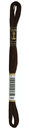 Anchor Sticktwist 4635000-00382 ebenholz Stickgarn, 100 % Baumwolle
