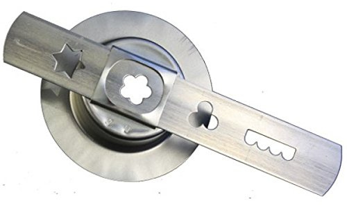 LARES Spritzgebäckvorsatz mit 4 Motiven - zum liebevollen Gestalten ihrer Backwerke - Größe 10 (Ø 73 mm) - aus Weißblech - Made in Germany