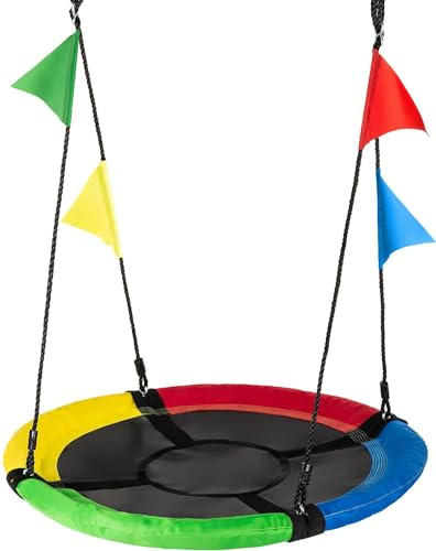 Outtec Altalena nido - fino a 150 kg - Altalena a rete, Altalena sospesa, Altalena piatta - Giardino, Terrazza, Balcone, Veranda