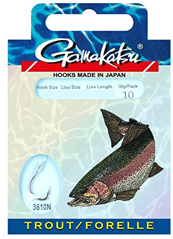 Gamakatsu Gebundene Haken BKD-3610N Forelle 8, 10 Stück