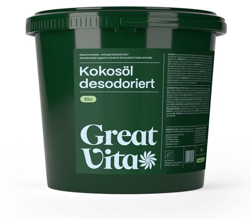 GreatVita Bio Kokosöl, Geschmacksneutral (desodoriert), 1er Pack (1 x 5000 ml)