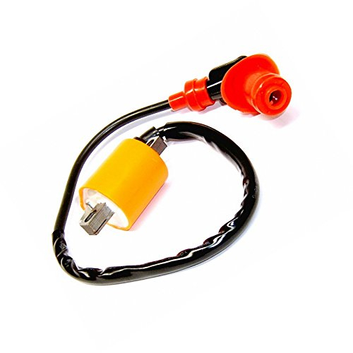 HOCHLEISTUNGS- /TUNING ZÜNDSPULE MIT ZÜNDKERZEN STECKER in ROT - 2-TAKT z.B.für 2-TAKT MOTOREN KREIDELR ADLY GENERIC BENELLI BETA REX SILVERSTREET MBK APRILIA ARROX KEEWAY MALAGUTI CPI