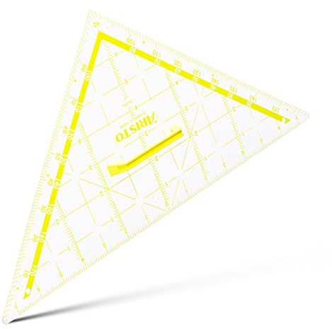 Aristo Wandtafel TZ-Dreieck AR1650W (Großformat für Schulen und Lehrer, 80 cm Hypotenuse, mit Griff, Kunststoff) transparent