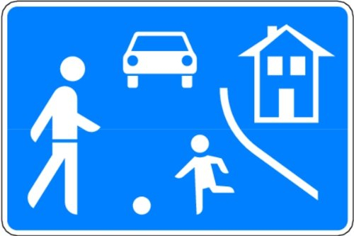 LEMAX® Verkehrszeichen - Beginn eines verkehrsberuhigten Bereichs, Zeichen 325.1 Alu 2 mm, RA1 630x420mm