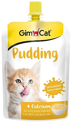 GimCat Pudding mit Calcium - Katzensnack aus echter laktosereduzierter Vollmilch für gesunde Knochen - 1 Beutel (1 x 150 g)