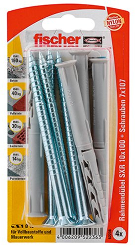 Fischer Rahmendübel SX R, 10 x 100 T K SB-Karte, 52236