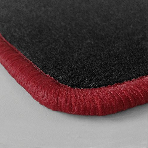 Eight Tec Handelsagentur Randfarbe nach Wahl ! Passgenaue Fußmatten aus Nadelfilz mit bordeauxem Rand (309) für Dacia Logan + MCV ab Baujahr 2005