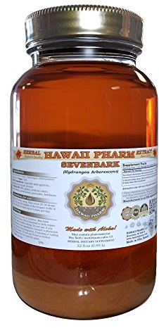 Sevenbark Liquid Extract, Sevenbark (Hydrangea arborescens) Tincture, Herbal Supplement, Hawaii Pharm, Made in USA, 32 fl.oz