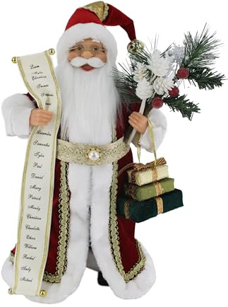 Windy Hill Collection 16 Inch Standing Naughty or Nice Name List Santa Claus Christmas Figurine 416030
