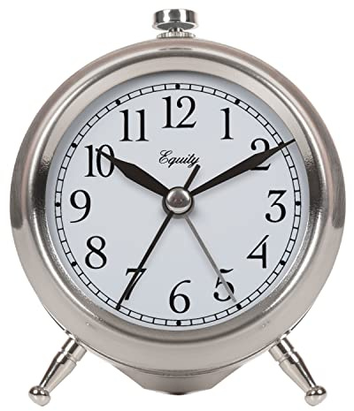 Equity 25655 Small Silver Metal Alarm Clock