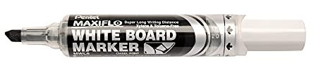 Pentel Maxiflo Green Label Whiteboard Marker with Wide Chisel Tip - Black