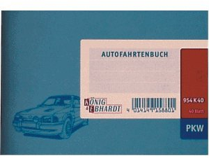 K + E 10 x Formularbuch Fahrtenbuch A6 quer PKW VE=40 Blatt