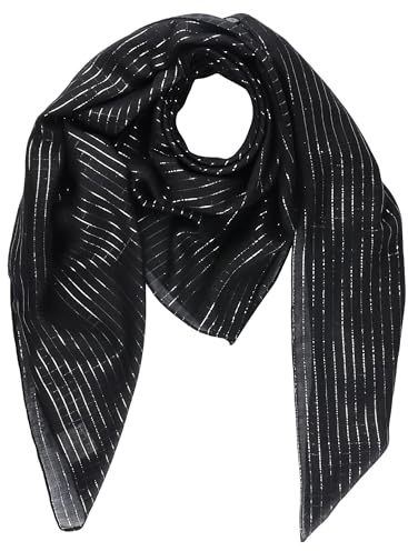 Superfreak Baumwolltuch - schwarz Lurex silber - quadratisches Tuch